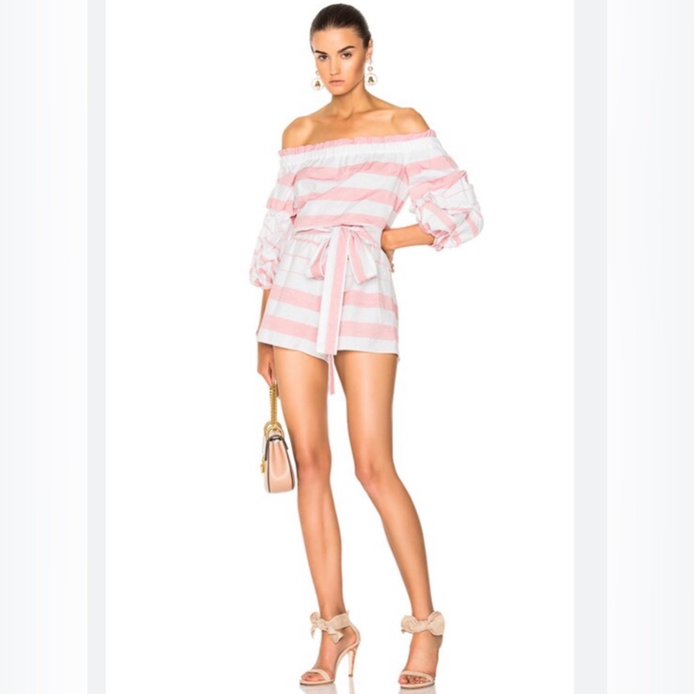 ALEXIS North Romper in red and white stripes